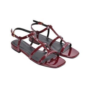 XY London Womens/Ladies Danielle Patent Strappy Sandals / Burgundy